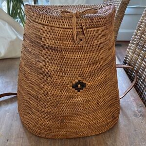 Handwoven Brown Backpack